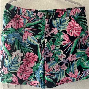 Wild Fable Pink and Green Bermuda Shorts Vibrant Tropical Style